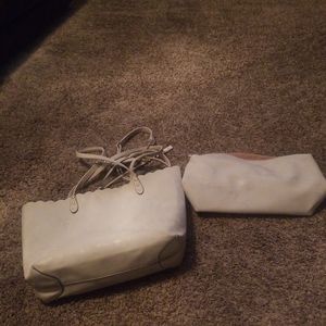 Taupe handbag with additional inner purse